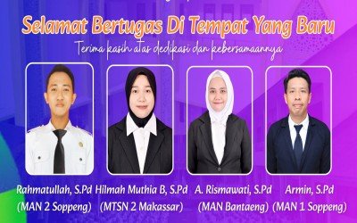 Optimalkan Kinerja Pendidik, Empat Guru MAN 1 Sinjai Terima SK Redistribusi di Kemenag Sinjai